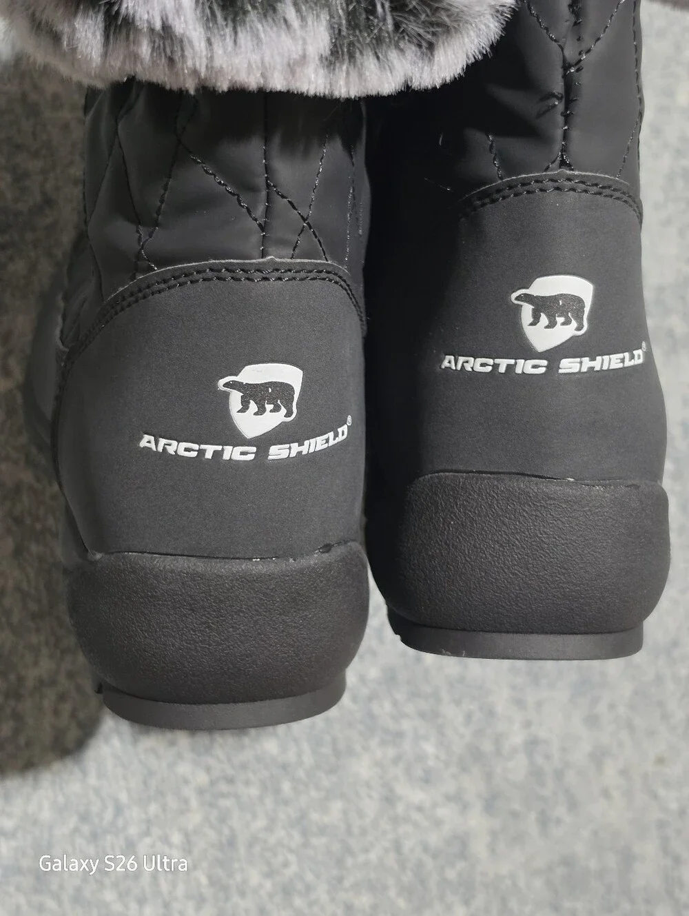 ARTIC SHIELD Women’s Black Winter Snow Boots with Faux Fur Collar Size 9